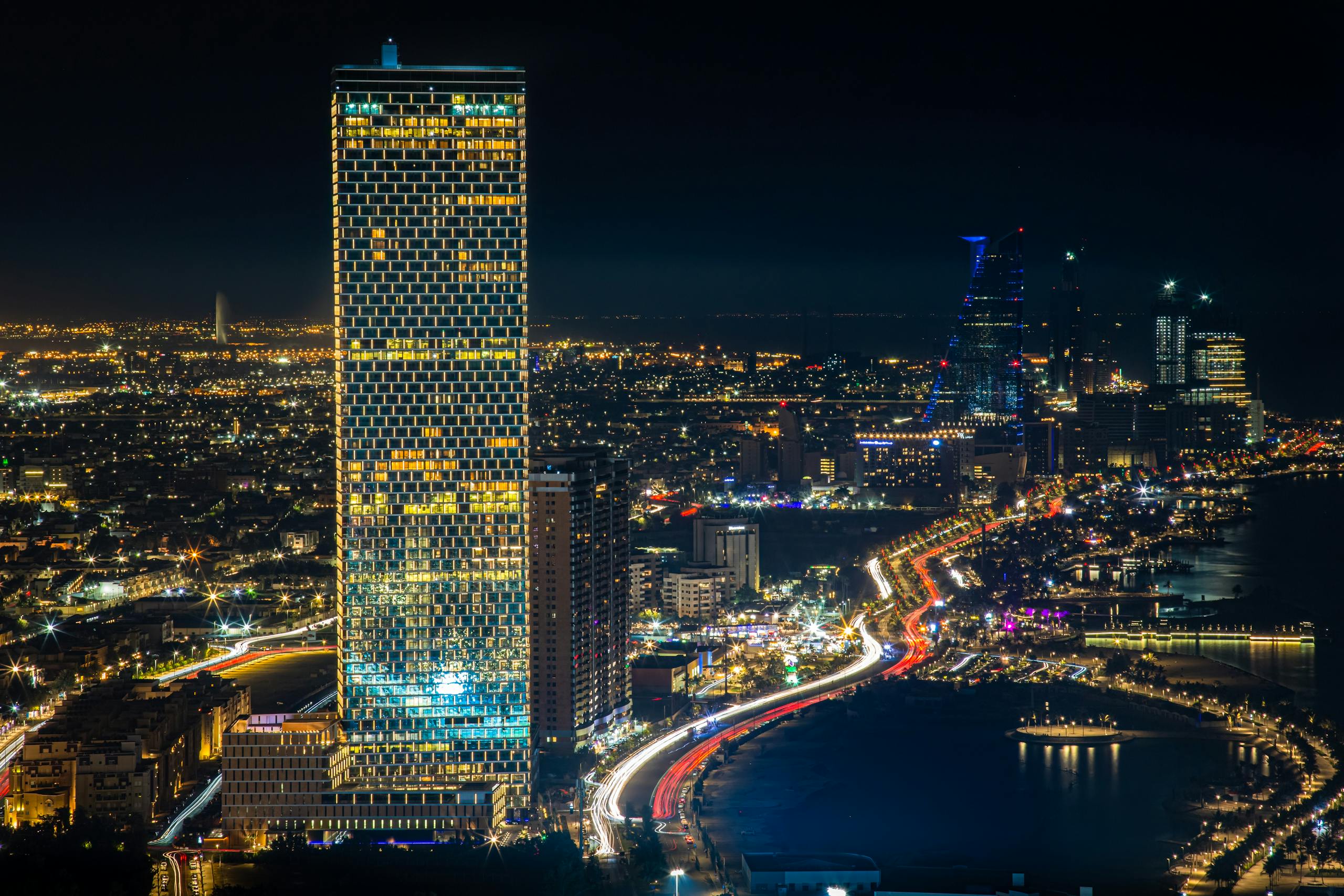 Aerial Photography of City Buildings during Nighttime